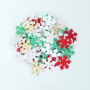 100pcs 2.5cm Christmas Snowflakes Confetti Non-woven Fabric Xmas Tree Ornaments for Home Winter Party Decoration Prop Supplies