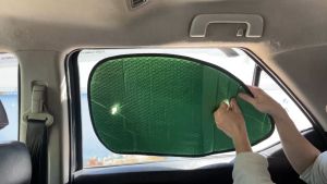 Combo 2 Tấm Che Nắng Ô Tô Kính Hông Xốp Loại Dày NB BST-11035 Màu Lam (38x65 cm) - Nhập Khẩu Chính Hãng