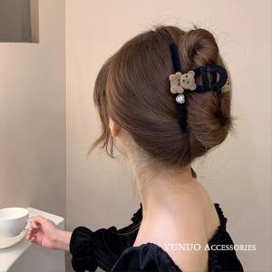 กิ๊บติดผมรูปหมีขนาดเล็ก ทรงสั้น สำหรับผู้หญิง ทรงสั้น สไตล์เกาหลี ดีไซน์เรียบง่าย สไตล์ฤดูใบไม้ร่วงและฤดูหนาว