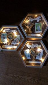 HEXA FRAME KADO ULANG TAHUN CEWEK BINGKAI FOTO 3D CUSTOM FOTO DAN UCAPAN