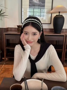Classic Style Rhinestone Pearl Headband Retro Affordable Luxury High Skull Top Wide Side Pressure Hair Headband Sweet Elegance Hairpin Hair Ornaments