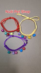 Vòng cổ đan tay cho mèo nhiều chuông vòng cổ 5 chuông cho mèo vòng cổ cho mèo - Nuôi Pet Shop