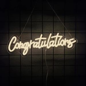 Congratulations LED Neon Sign USB，Class of 2026 Graduation Party Wall Backdrop Decor Celebration Light for Wedding Birthday