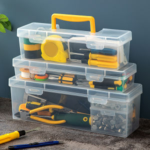 WORTHBUY Transparent Tool Storage Box With Handle Portable Sealed Dustproof Tools Storage Organizer Multifunctional Tool Case