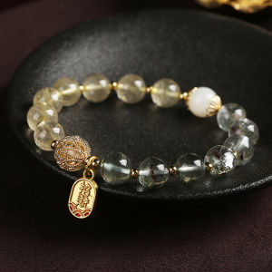 LINGJISHENGHUOGUAN | Green Hair Crystal Dainty Bracelet