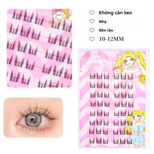 Tự Dính Cụm Lẻ Lông Mi Giả Tự Nhiên Dài Tóc Tổng Hợp Không Cần Keo Dán Có Thể Tái Sử Dụng Trang Điểm Tự Làm Cho Người Mới Bắt Đầu