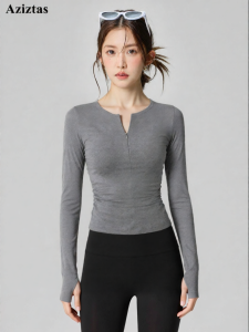 aziztas | Semi-Zip Slim Fit Workout Top