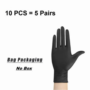 10-100PCS Disposable Black Nitrile Gloves Latex Free Waterproof Durable Suitable for Kitchen Food Processing Safety Work Gloves