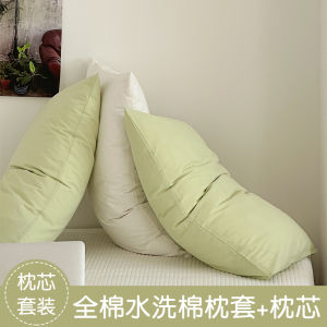 Pure Cotton Pillow for Men with Pillowcase Sleeping Aid Neck Support Rectangular Single Person Dormitory Student Polyester Filling