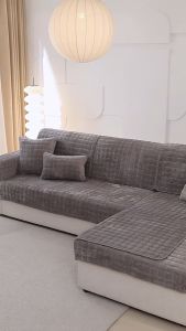 Sofa cushion Plush sofa cushion universal full coverage non-slip fabric all-inclusive soft seat cushion set