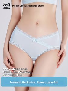 MiiOW | Quần Lót Cotton Voan Kháng Khuẩn Đai Trung Băng Tơ