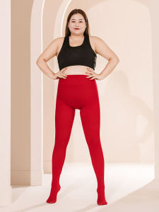 Red Fleece Lined Thickened Pants for Women Marriage Autumn Winter plus Size Lucky Year plus MM Stockings Trousers Outdoor Wear