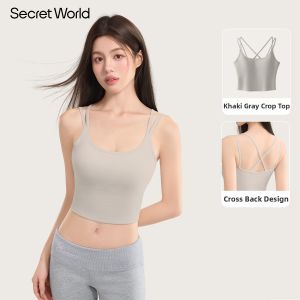 Secret World | Bra-Padded Tank Top Womens Innerwear and Outerwear for Spring Summer