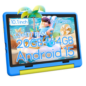 แท็บเล็ตเด็ก 10 นิ้ว Android 15 แรม 20GB รอม 64GB ขยายได้ 128GB แบตเตอรี่ 5000mAh 8-Core WiFi Bluetooth ของขวัญสำหรับเด็ก ซอฟต์แวร์สำหรับเด็ก KIDOZ