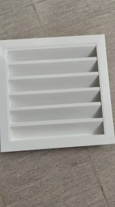Cửa gió nan Z 350x350mm kèm lưới chắn côn trùng chống hắt mưa lắp ngoài trời chất liệu nhôm