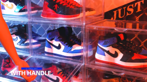 Transparent sneaker shoes rack cabinet Acrylic Shoe Box Magnetic Clear Stackable Organizer Large Space Container Storage#XH002
