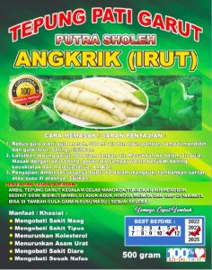 PATI IRUT ASAM LAMBUNG MAAGH KRONIS ARROWOT KAERUT ANGKRIK IRUT GARUT 500 gr sagu irut Tepung pati garut tepung irut tepung pati angkrik tepung untuk asam lambung magh gerd  herbal tukak lambung tepung irut bubur untuk asam lambung Putra Sholeh irut