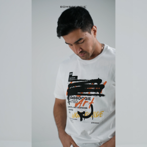 Bombboogie Kaos Pria Slimfit Dave Offwhite 12F07B4OW