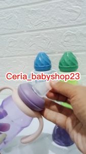 Minitree Botol Susu Bayi Regular Neck 270ml Model Tutup Eskrim untuk Usia Bayi 6 Bulan Keatas Baby Feeding Bottle Unik with Handle Dengan Gagang Unik Lucu Bahan PP Sangat Tebal Berkualitas Sudah BPA Free Antipecah dan Bisa Direbus