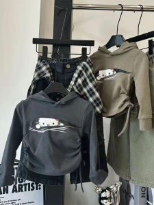 Cartoon Print Hooded T-Shirt for Early Autumn