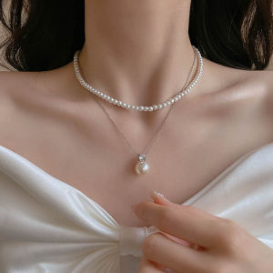 Ngọc Trai Vòng Cổ Cho Phụ Nữ Mùa Hè 2024 New Ánh Sáng Sang Trọng Lớp Vòng cổ đơn giản thời trang Dây Chuyền
