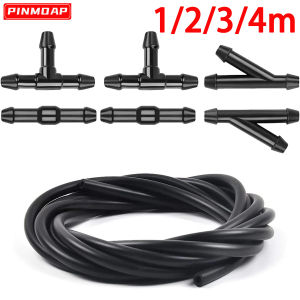 Car Wiper Spray Hose Set Windshield Washer Hose T Y I-Piece Tube Pipe Splitter Connector Universal Auto Rubber Hose Connector