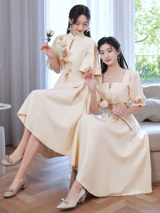 Chinese Style Maidsmaid Dress 2025 New Sister Suit Everyday Wear Formal High-End Cheongsam Maidsmaid Group Skirt