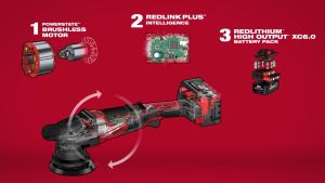 Milwaukee M18 FUEL™ Random Orbital Polisher with 15mm Stroke - Model M18 FROP15