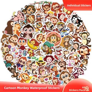 Cute Monkey Emotion Stickers 60 Pieces Cartoon Childrens Stationery Insulated Mug Notebook Graffiti Reward Scrapbooking Stickers