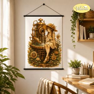 VIKAMA Anime Idol Girl Tấm Thảm Dễ Thương Kawaii Frilly Dress Trang Điểm Nghệ Thuật Treo Tường Cho Phòng Ngủ Thẩm Mỹ Trang Trí Nhà Polyester Không Dệt