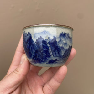 Jingdezhen Ceramic Tea Cup Traditional Chinese Vintage Cracked Glaze Tea Owner Cup Single Piece Handmade Crafts And Design