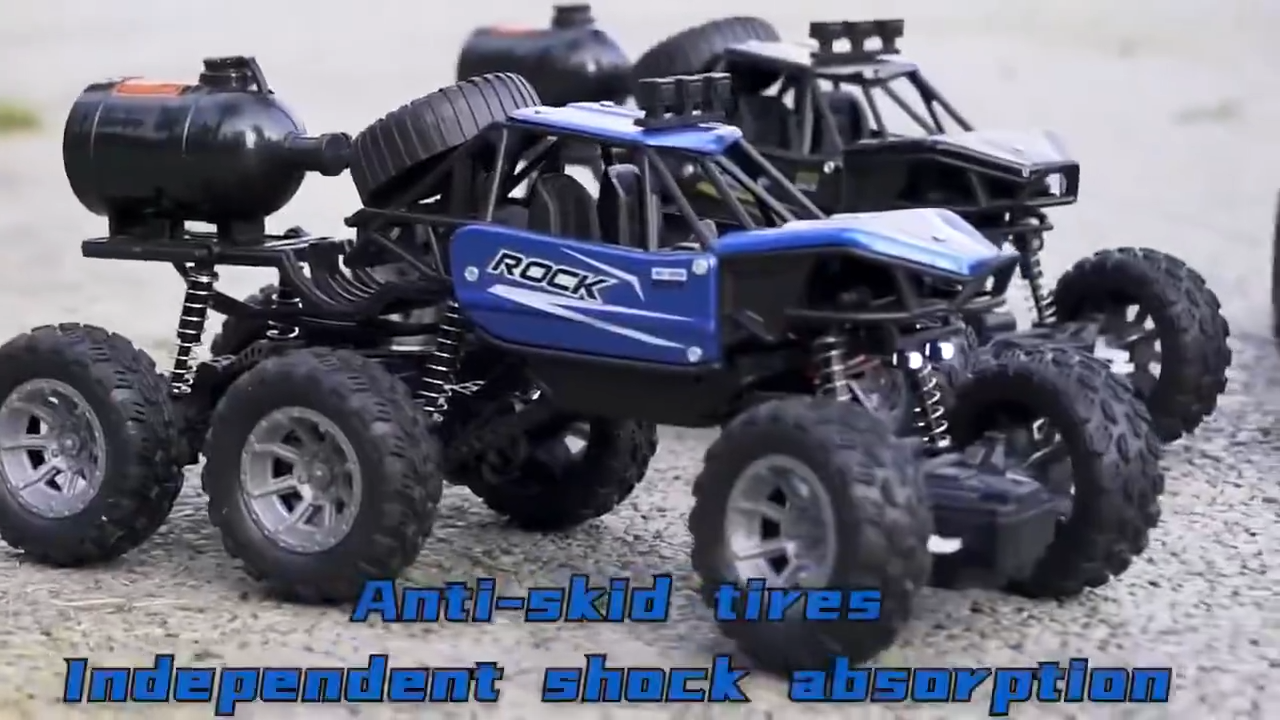 Tatajoy Mobil RC Offroad 4WD 6 Roda 2.4GHz Mobil Remote Control Alloy Semprot Air Lampu LED Ban Anti Slip