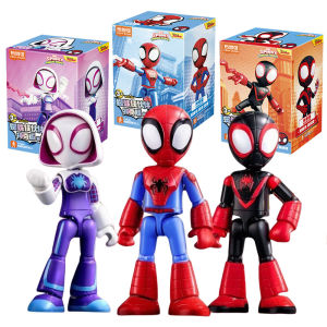 Marvel Spider Man building block Splicing toys 12cm Iron man Peter Parker Miles Morales Spider Gwen Action Figure building block