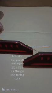 LAMPU REFLEKTOR BUMPER BELAKANG ALL NEW PAJERO 2021 2022 2023 SMOKE-RED LAMPU MATA KUCING
