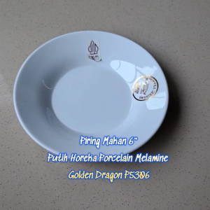 Piring Pisin Makan 6" Horeka Porcelain Melamine - Golden Dragon P5306