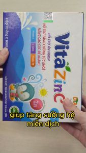 Siro uống VitaZinC hỗ trợ ăn ngon tăng cường sức khỏe nâng cao sức đề kháng Hộp 20 ống