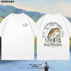 Red Han Pure Cotton Breathable Comfortable Short Sleeve T-Shirt Fly Fishing Lure Fun Personalized Print for Boyfriend Husband