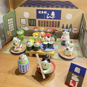 Japanese Cat Sushi DIY Candy Toy Dining Table Cute Little Ornaments Small Hem Pieces Daily Food Shop Decoration Mini Resin Small Hem Items