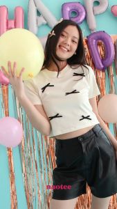 Baby Tee / Kaos Crop Wanita - 5 BOW - NAOTEE KAOS