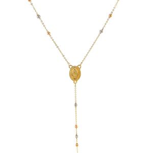 Nathalias NY สร้อยคอโรซารี ลาเรียต พร้อมจี้กางเขน ทองคำสามกษัตริย์ 14K Lariat Rosary Necklace Pre order 10-12 days ทักแชทก่อนสั่งค่ะ 83940