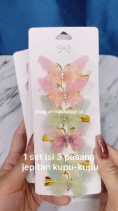 3 Pasang JEPIT KUPU KUPU BUTTERFLY HAIRCLIP JEPITAN RAMBUT ANAK DEWASA KUPUKUPU PITA RAMBUT JEPITAN PESTA