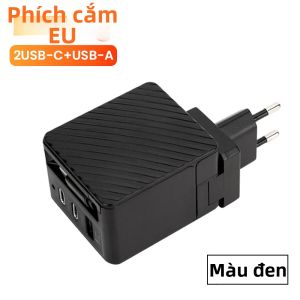 Sạc Tường Đa Cổng USB Type-C 40W Với Cáp Thu Gọn Cho iPhone 15/16 Bộ Sạc Nhanh Samsung Tiện Lợi Khi Đi Du Lịch