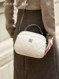 Fashionable Genuine Leather Shoulder Bag for Women 2025 New Style Diamond Grid Multi-Layer Commuter Crossbody Handbag