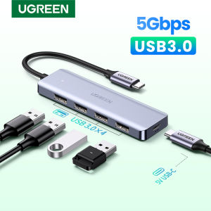 UGREEN 16CM 4-Port USB C to USB 3.0 Hub for xiaomi pad 5/5 pro iPad Pro 2020 Samsung Galaxy S20 Huawei P40 Ultra Slim High-Speed USB Splitter Portable Extension Data Hub Compatible for MacBook