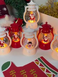 Mini LED Night Lamp Christmas Desktop Ornaments Portable Oil Lamp Festival Christmas Party Decoration Props Glowing Horse Light
