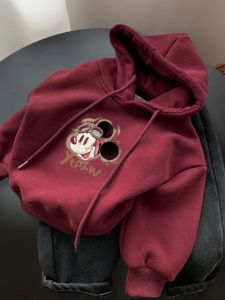 Thickened Long Sleeve Hoodie Sweatshirt for Girls And Boys Spring Autumn Winter Casual Cotton Print Warm Clothing