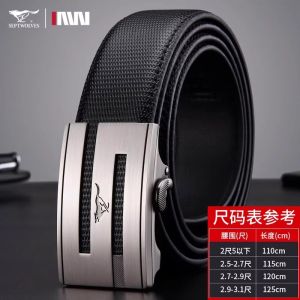Genuine Leather Belt for Men Inner Buckle Style Casual Business Wear Septwolves Brand Leather Belt with Alloy Buckle