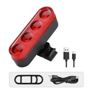 LED Bike Tail Light USB Rechargeable 4 Gears Bicycle Rear Light for Night Riding Safety Visibility