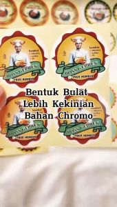 Zennida Sticker Catering Ayam Geprek Stiker Free Desain Custom Nama Label Kardus Packaging Uk.Kecil
