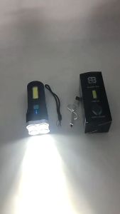 Lampu Senter Led 4 Mata Sorot Jarak Jauh / Senter COB High Power Multifungsi